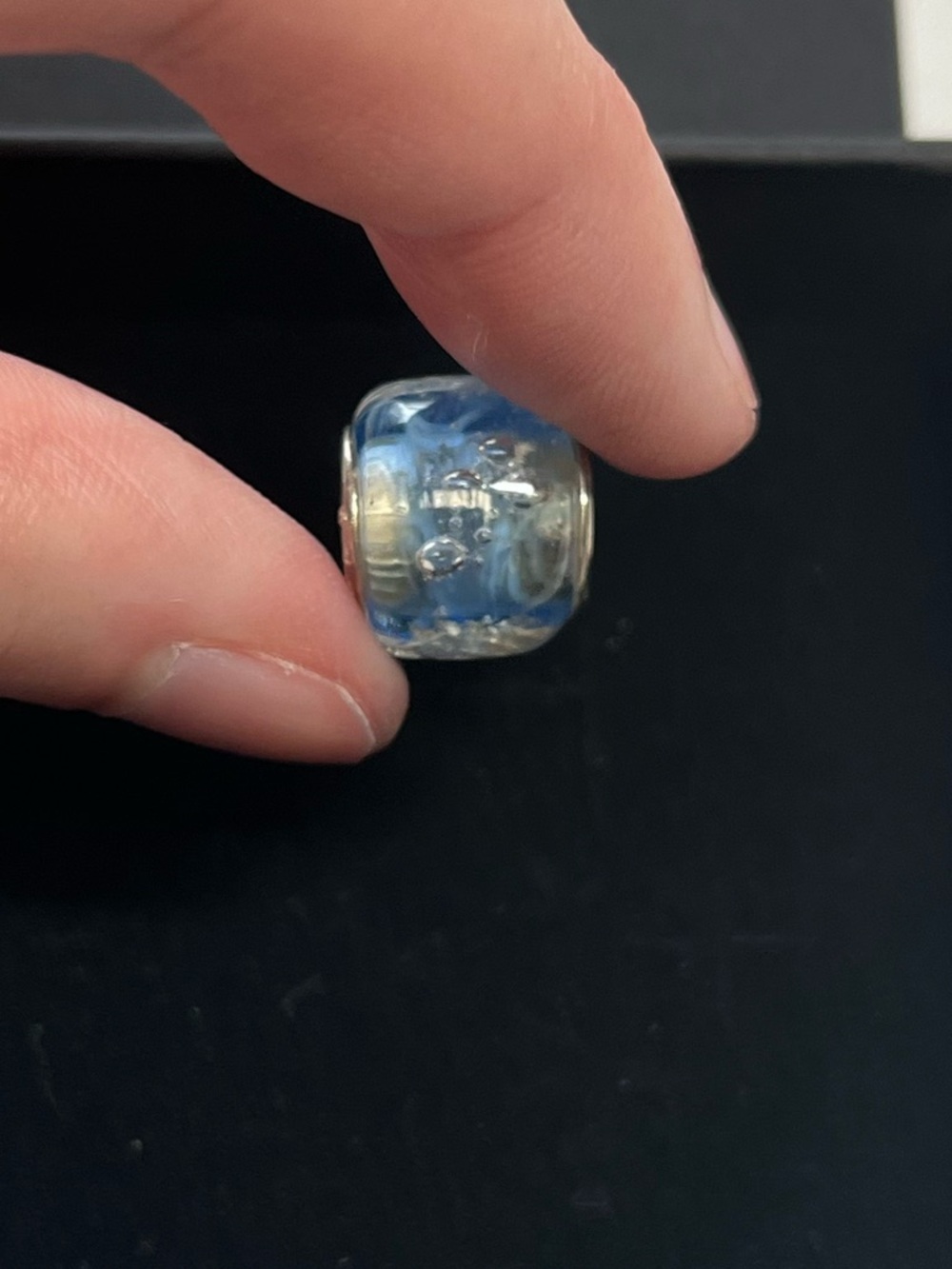 Sterling silver bracelet bead